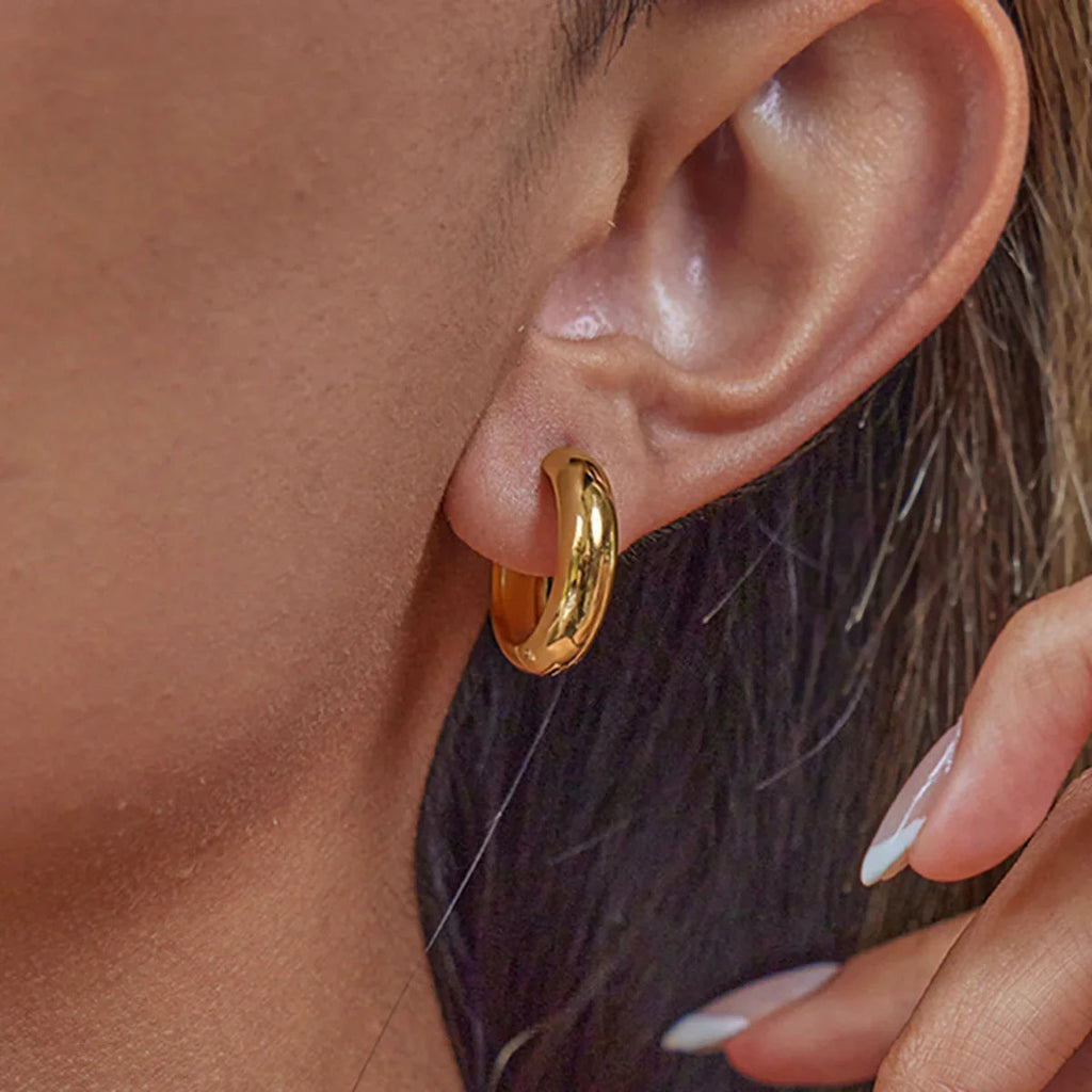 Staple Gold Hoops Trio Earrings Bundle Set