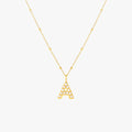 18K Gold Plated Pearl Initial Letter Pendant Necklace