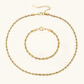 Twisted Rope Chain Necklace & Bracelet Bundle Set