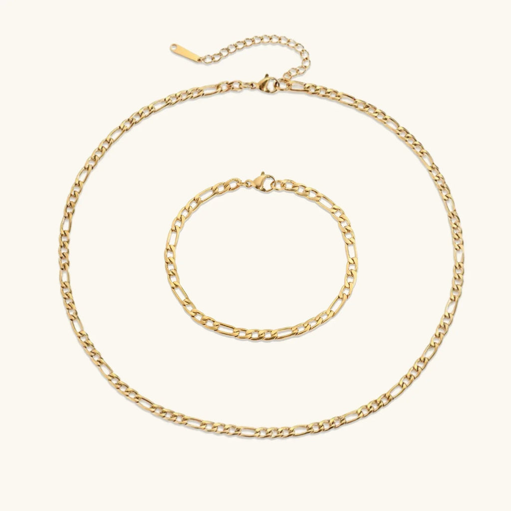 Rocco Chain Necklace & Bracelet Bundle Set