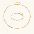 Paperclip Chain Necklace & Bracelet Bundle Set