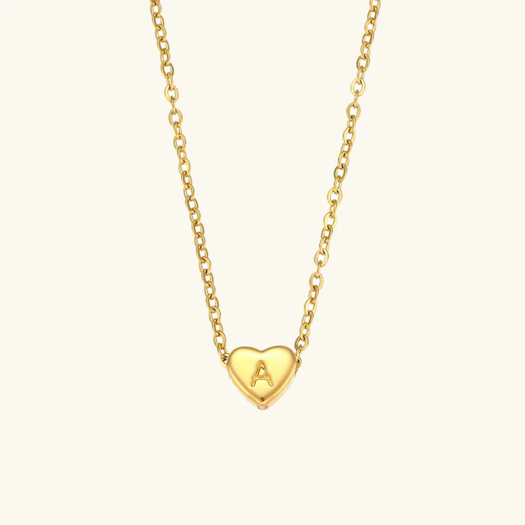 Amélie Heart Initial Gold Necklace