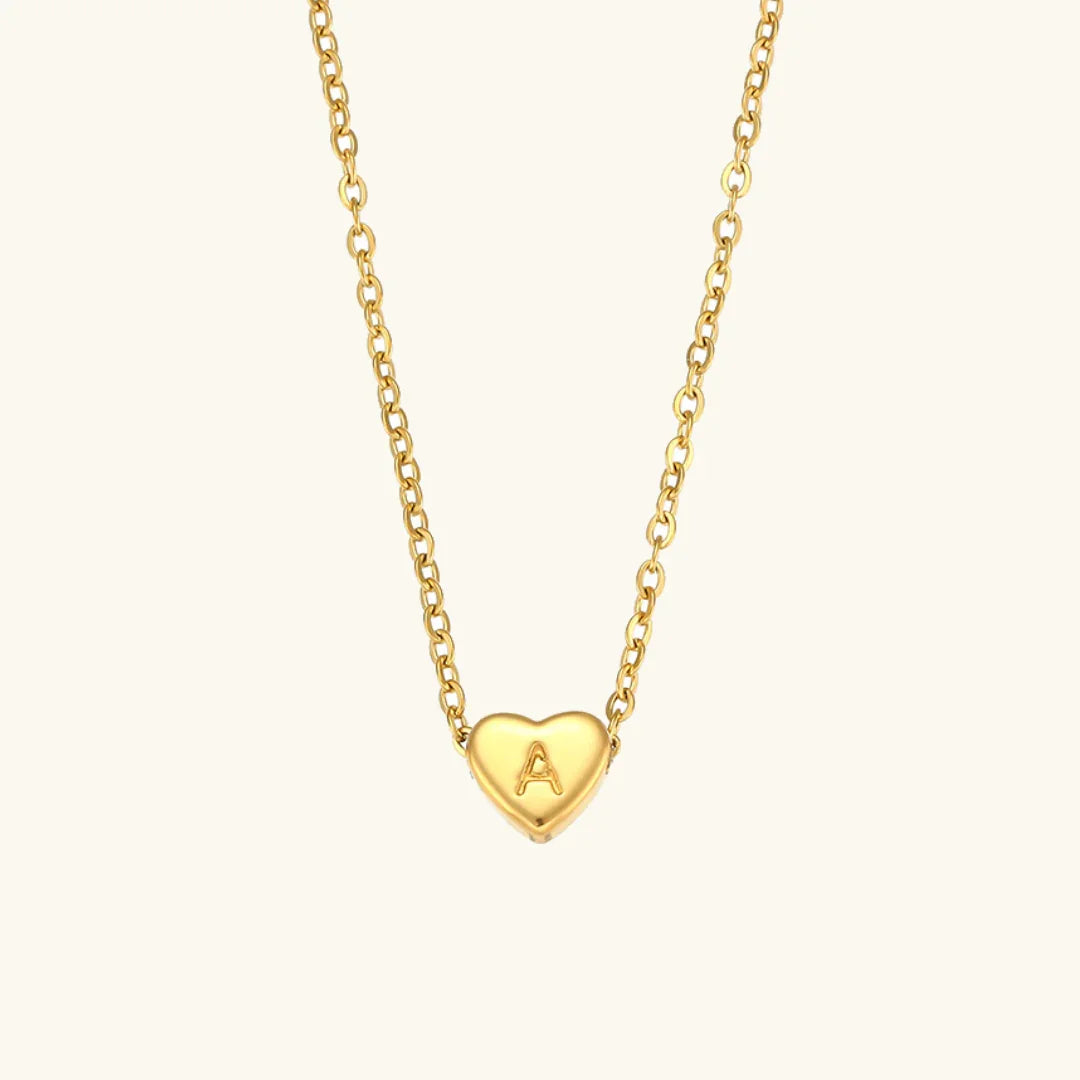 Amélie Heart Initial Gold Necklace