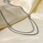 Silver Chain 3-Piece Necklace Bundle Set