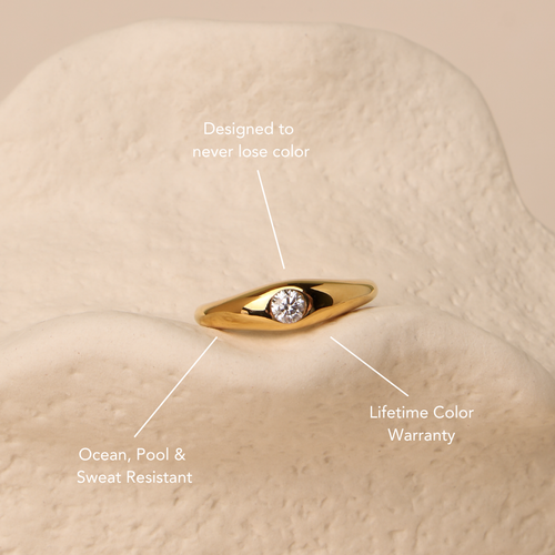 18K Gold Plated Astra Moissanite Solitaire Ring