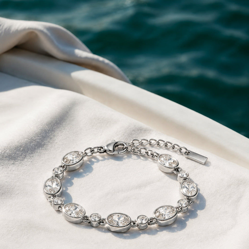 18K Gold Plated Stone Bracelet