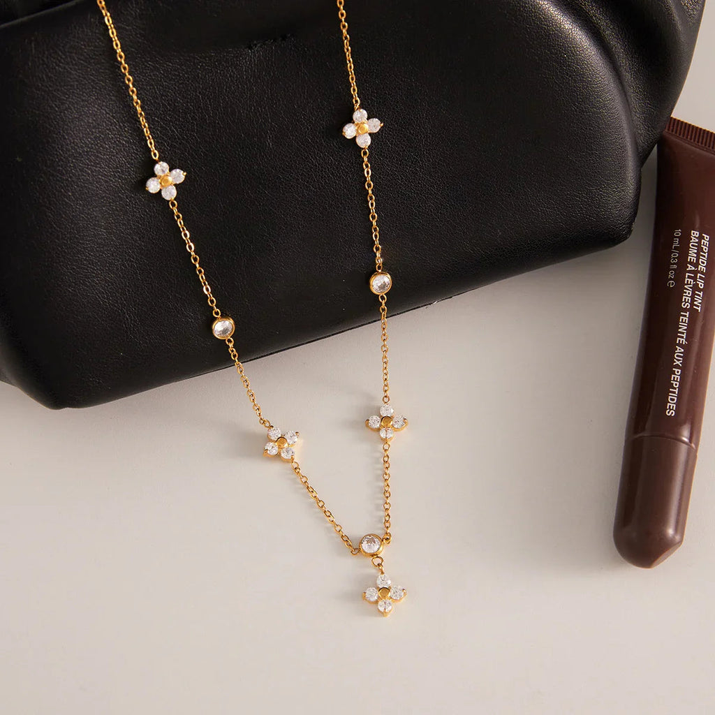 Clementine Diamond Clover Necklace