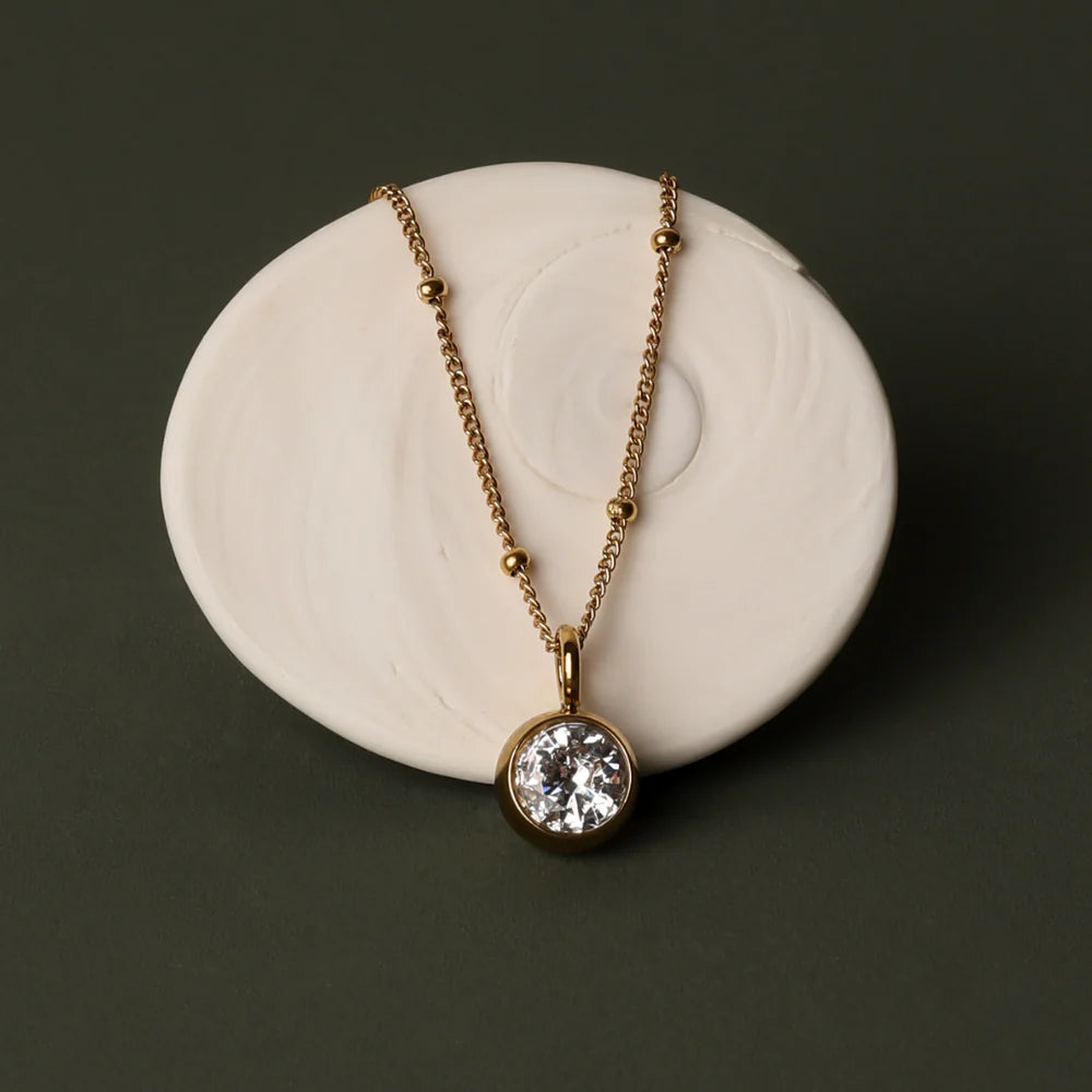 18K Gold Plated Birthstone Pendant Necklace