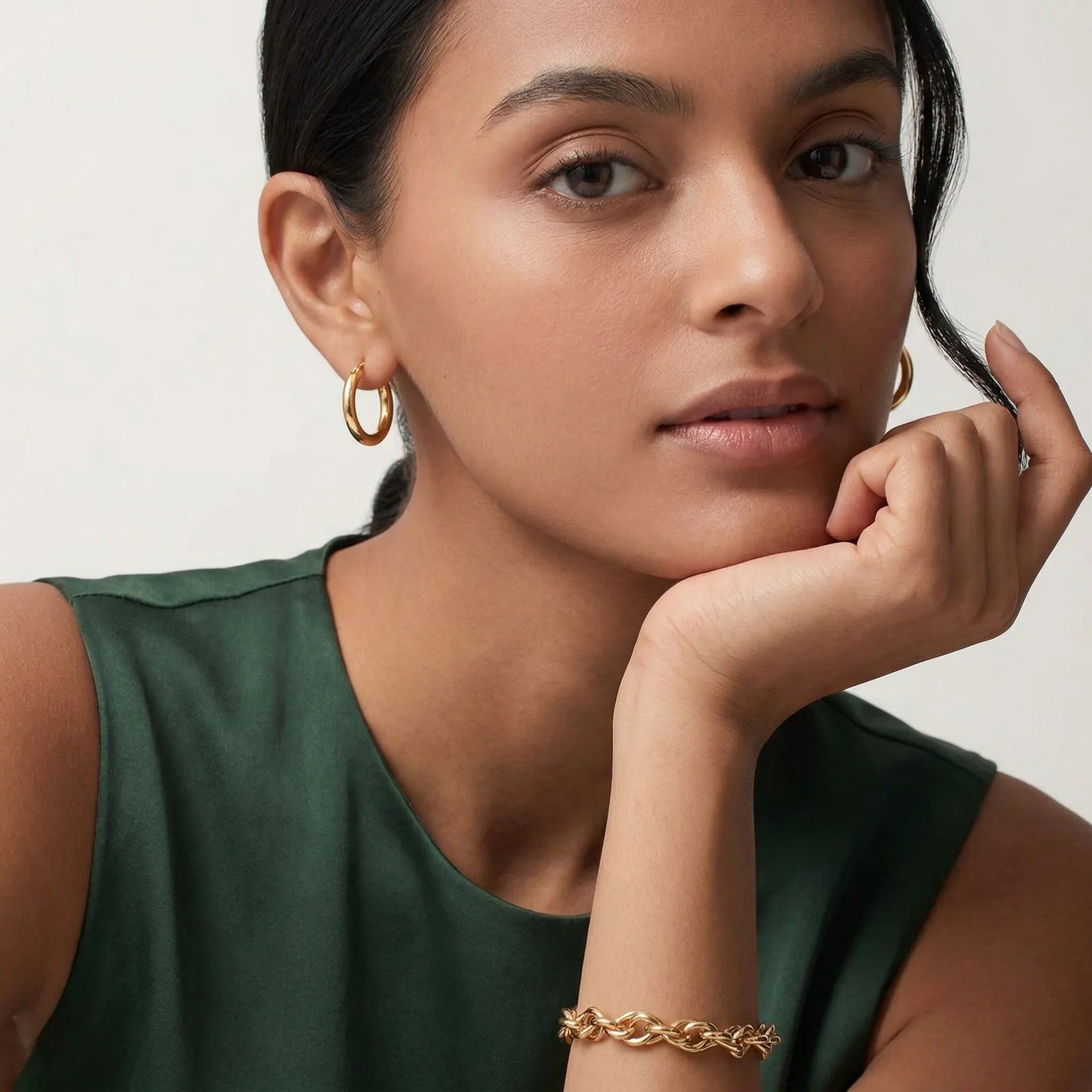 Broad Round Hoop Earrings Bundle Set