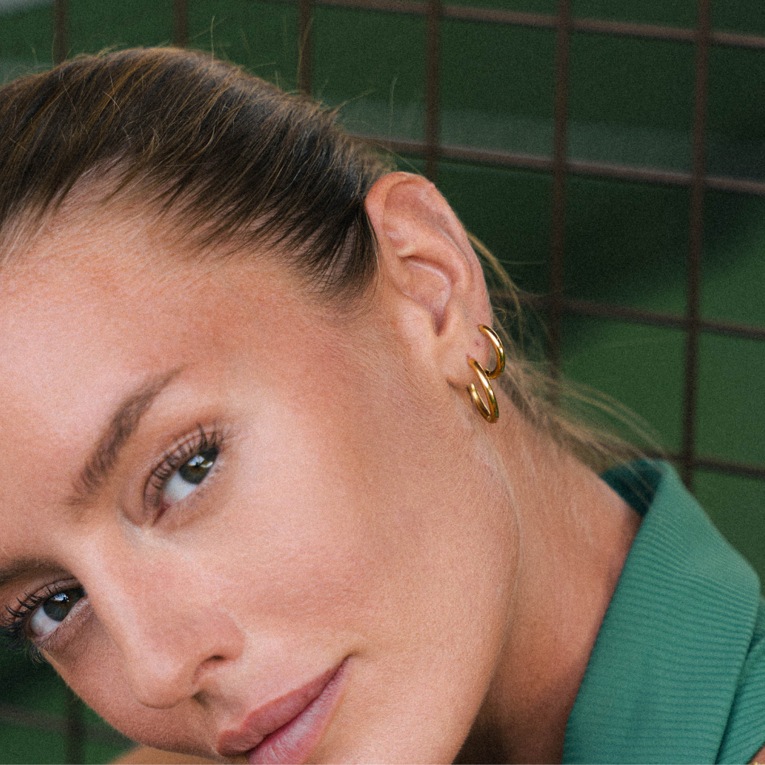 18K Gold Plated Classic Hoop Earrings 3 Sizes