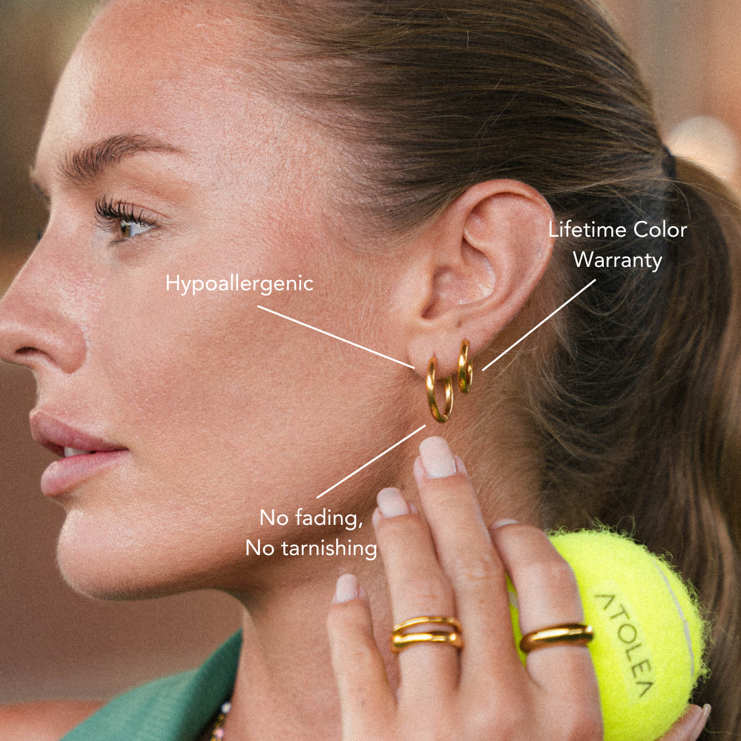 18K Gold Plated Classic Hoop Earrings 3 Sizes