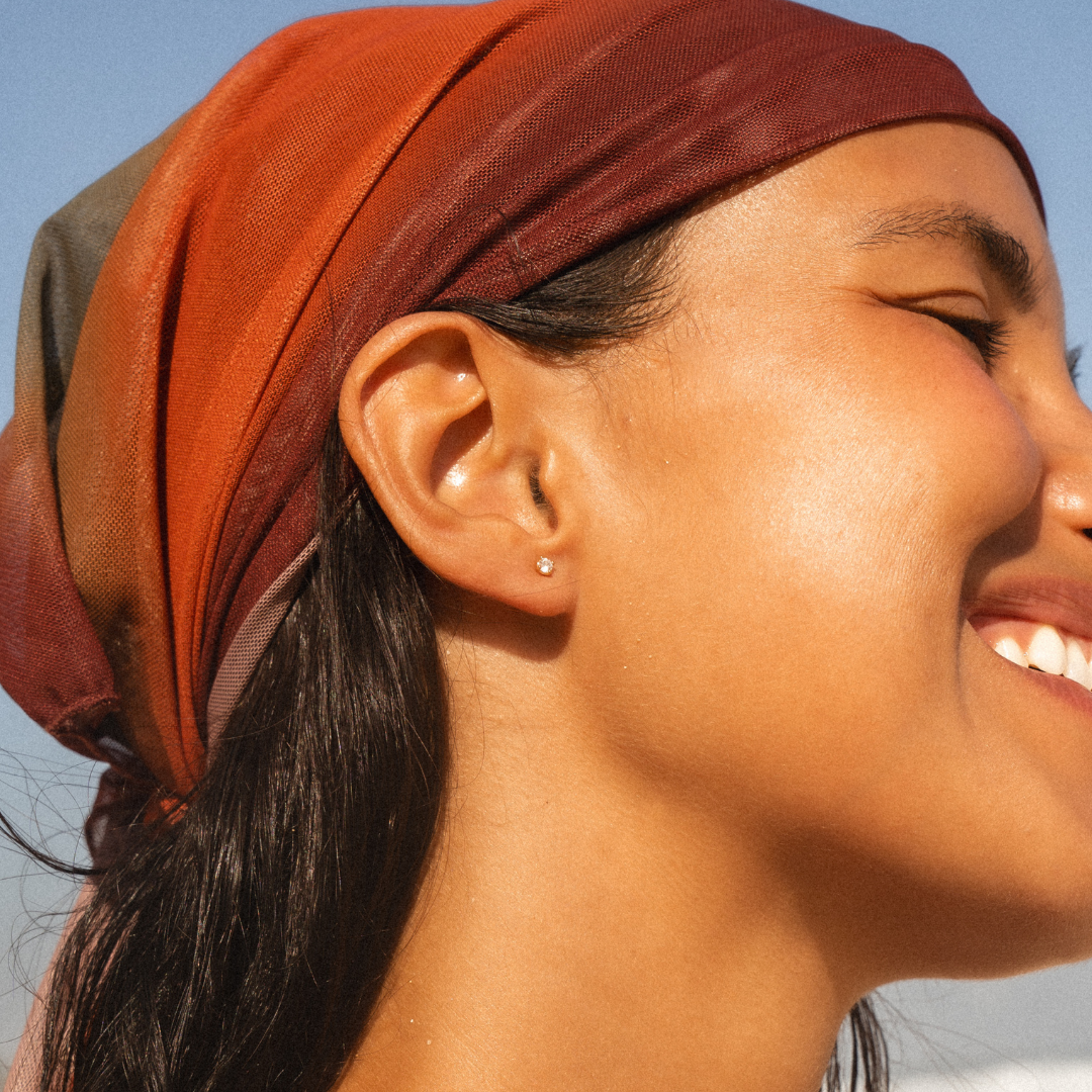 18K Gold Plated Zircon Diamond Stud Earrings