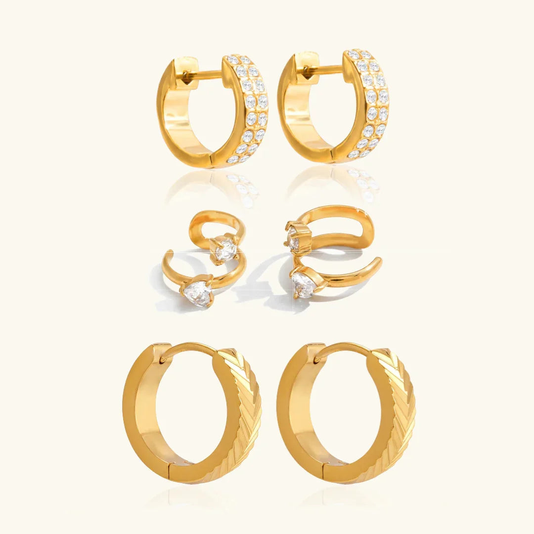 Dainty Diamond Stud Earrings Bundle Set