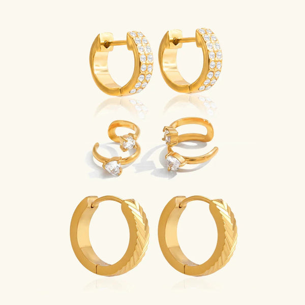 Dainty Diamond Stud Earrings Bundle Set