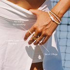 18K Gold Plated Double Trouble Stacking Ring Set of 2