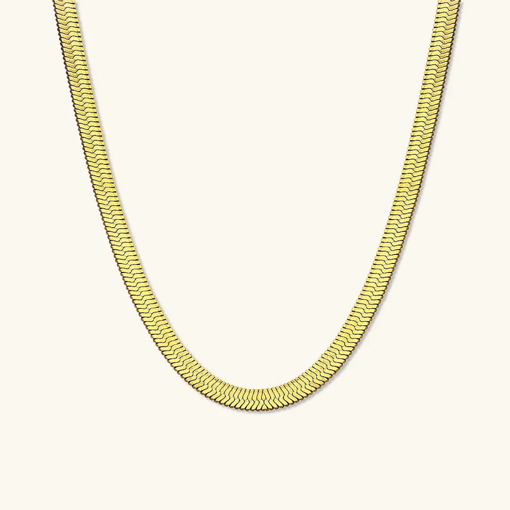 Vesper Herringbone Chain Necklace