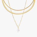 Rope, Herringbone Choker & Baroque Pearl 3-Piece Bundle Set