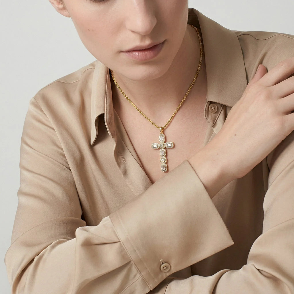 Celeste Diamond Cross Necklace