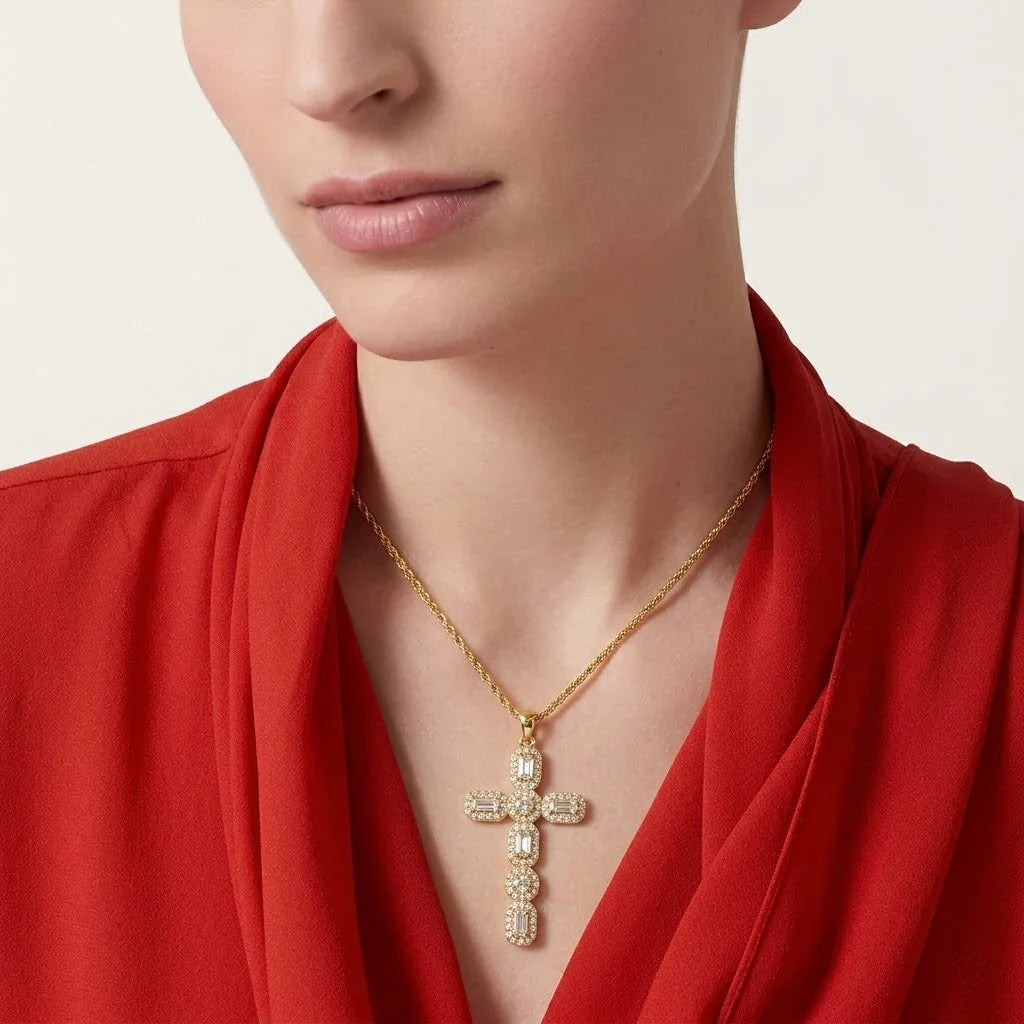 Celeste Diamond Cross Necklace