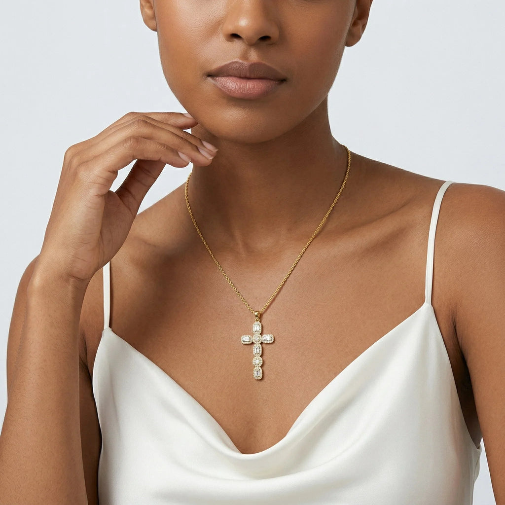Celeste Diamond Cross Necklace