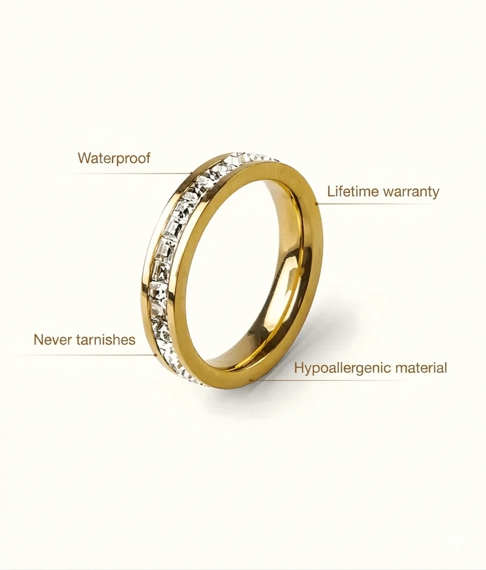 Brilliant Ring Gold Plated 18K