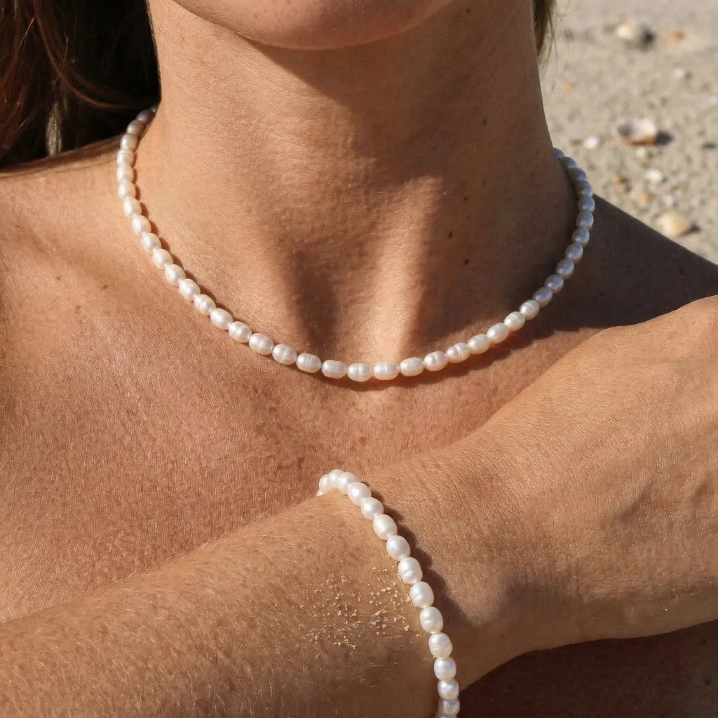 Freshwater Pearl Choker & Bracelet Bundle Set