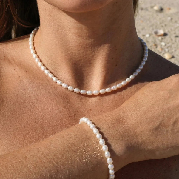 Freshwater Pearl Choker & Bracelet Bundle Set