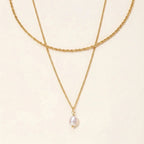 Rope Chain & Pearl Necklace Bundle Set