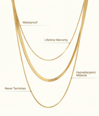Celina Triple Layered Chain Necklace Gold Plated 18K