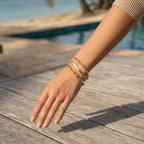 Rope, Paperclip & Locket 3-Piece Bracelet Bundle Set