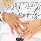 Triple Band Roman Numeral Ring Gold Plated 18K