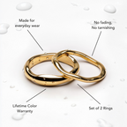 18K Gold Plated Gemini Stackable Ring Set of 2