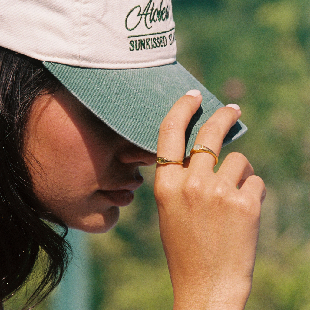 18K Gold Plated Laguna Green Zircon Stone Ring