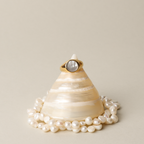 18K Gold Plated Mother of Pearl Band Ring