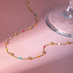 Coralie Beaded Gold Chain Necklace