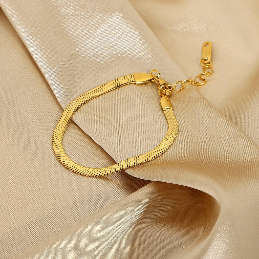 Herringbone Chain Choker & Bracelet Bundle Set