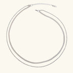 Silver Chain 3-Piece Necklace Bundle Set