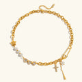 Aveline Diamond & Pearl Gold Necklace