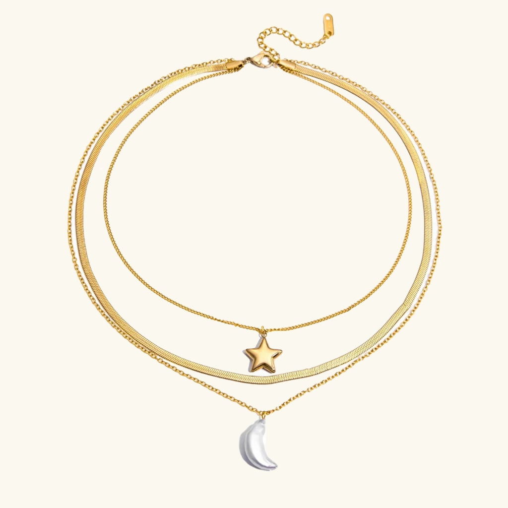 Selene Sun & Moon Layered Necklace