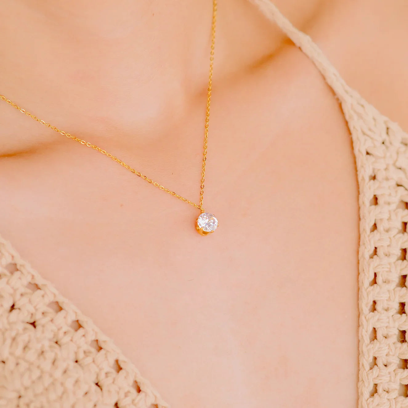 Lila Solitaire Diamond Necklace
