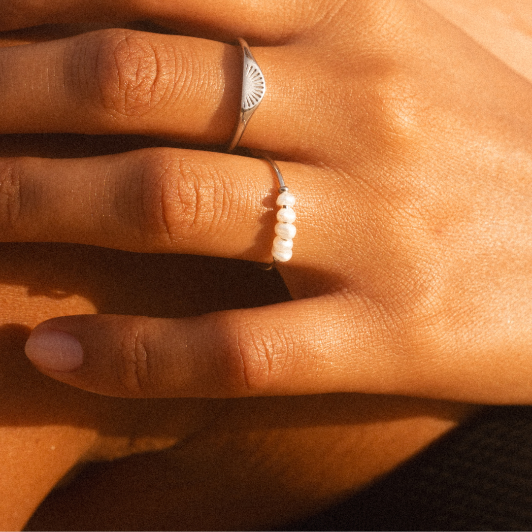 18K Gold Plated Mini Freshwater Pearl Ring 3 Colors
