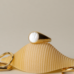 18K Gold Plated Mother of Pearl Band Ring