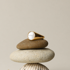 18K Gold Plated Mother of Pearl Band Ring