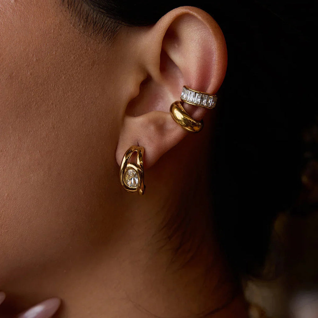 Essential Gold Hoops 3-Pair Earrings Bundle Set