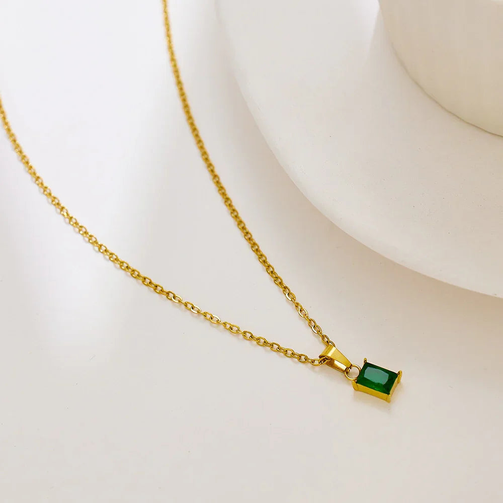 Émeraude Green Gemstone Necklace