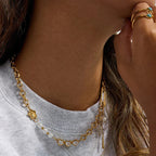 Aveline Diamond & Pearl Gold Necklace