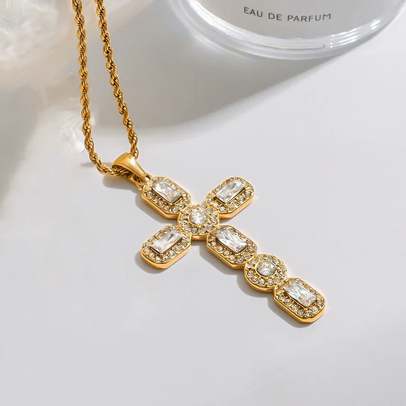 Celeste Diamond Cross Necklace