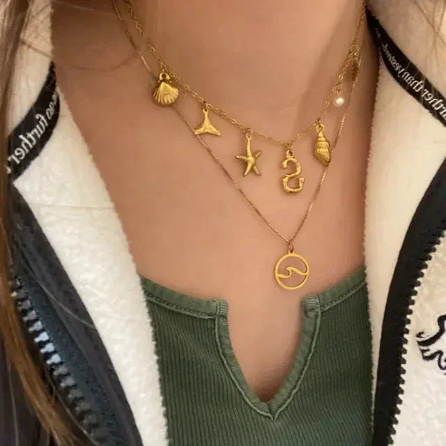 Marina Ocean Initial Necklace