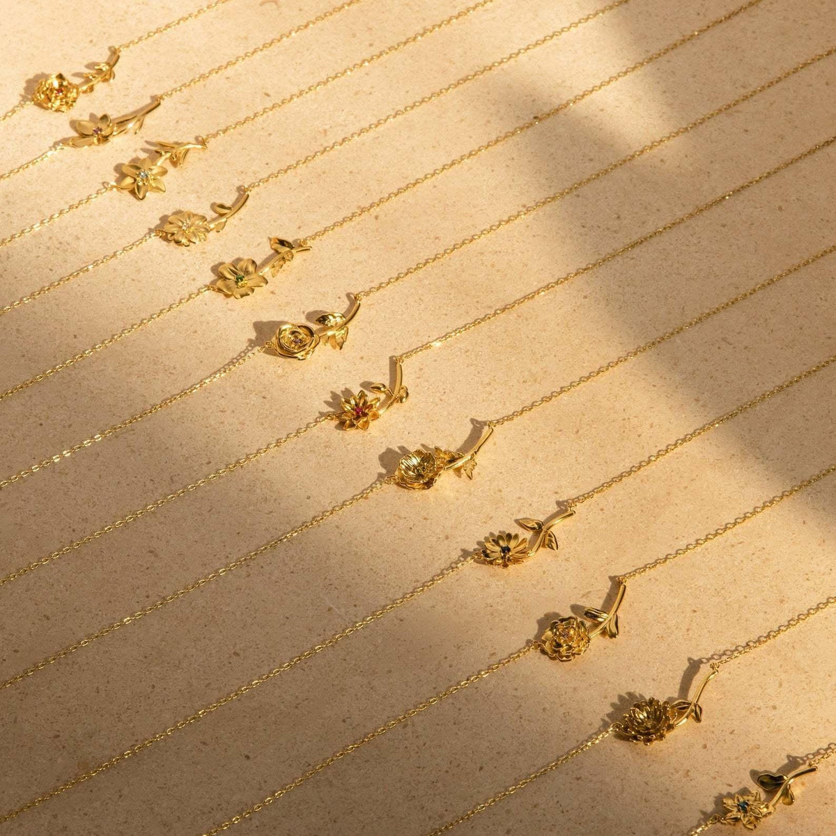 Emmeline Birth Flower Gold Necklace
