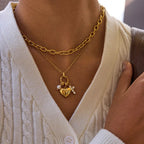 Delphina Diamond Heart Charm Necklace